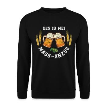 Mass Anzug Bier Spruch Lustig Wiesn - Unisex Pullover - Schwarz - Vorne - Alina (178cm) & Michal (187cm)