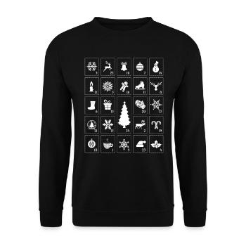 Advent Calendar Gift Christmas Advent Deco - Unisex Sweatshirt - black - Front - Alina (178cm) & Michal (187cm)