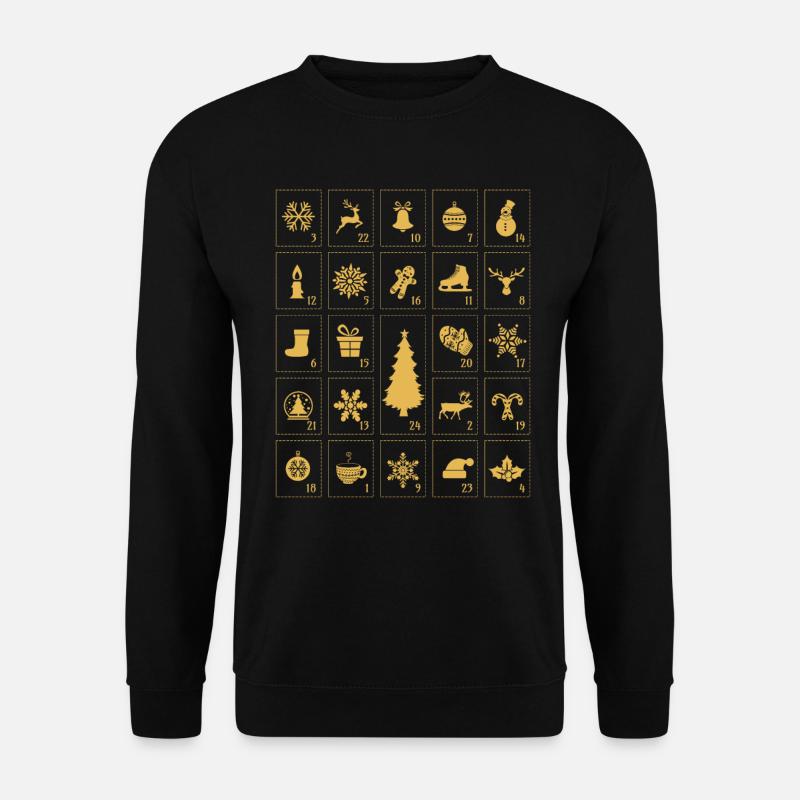Adventskalender Advent Deko Geschenk Weihnachten - Unisex Pullover - Schwarz