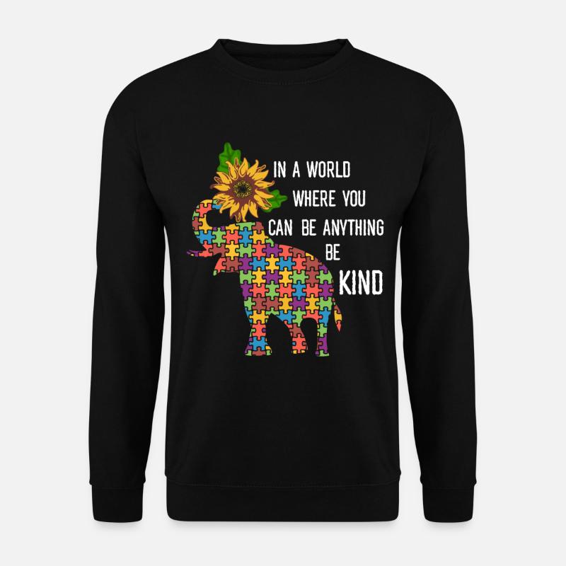 You Can Be Anything Be Kind - Elefant Sonnenblume - Unisex Pullover - Schwarz