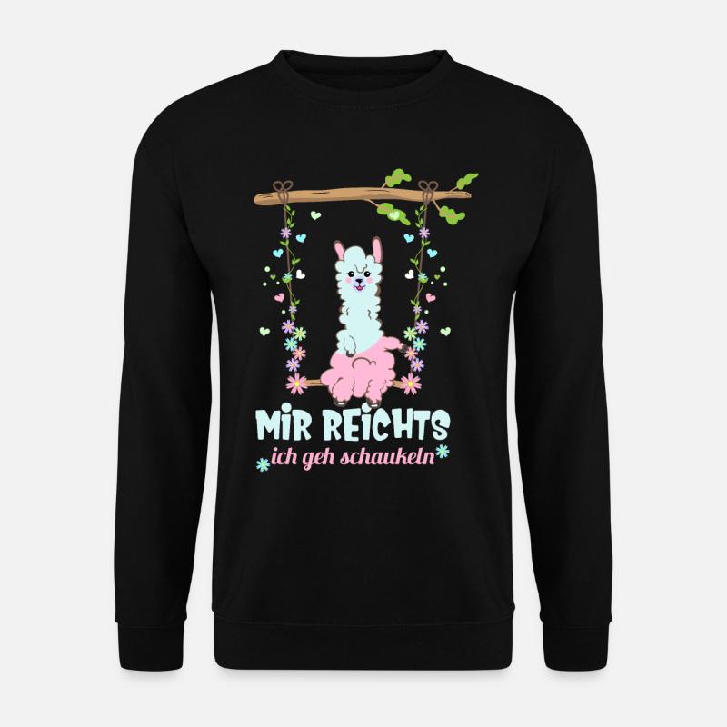 Mir Reichts Ich Geh Schaukeln Llama - Unisex Pullover - Schwarz