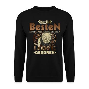 Löwe Sternzeichen nur die Besten Geboren - Unisex Pullover - Schwarz - Vorne - Alina (178cm) & Michal (187cm)
