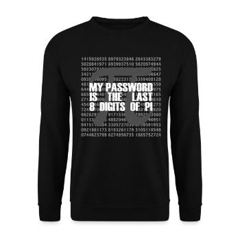 My Password is Pi Drôles de maths - Sweat-shirt Unisexe - noir - Devant - Alina (178cm) & Michal (187cm)