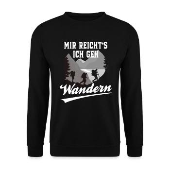 Mir reicht's ich geh Wandern - Unisex Pullover - Schwarz - Vorne - Alina (178cm) & Michal (187cm)