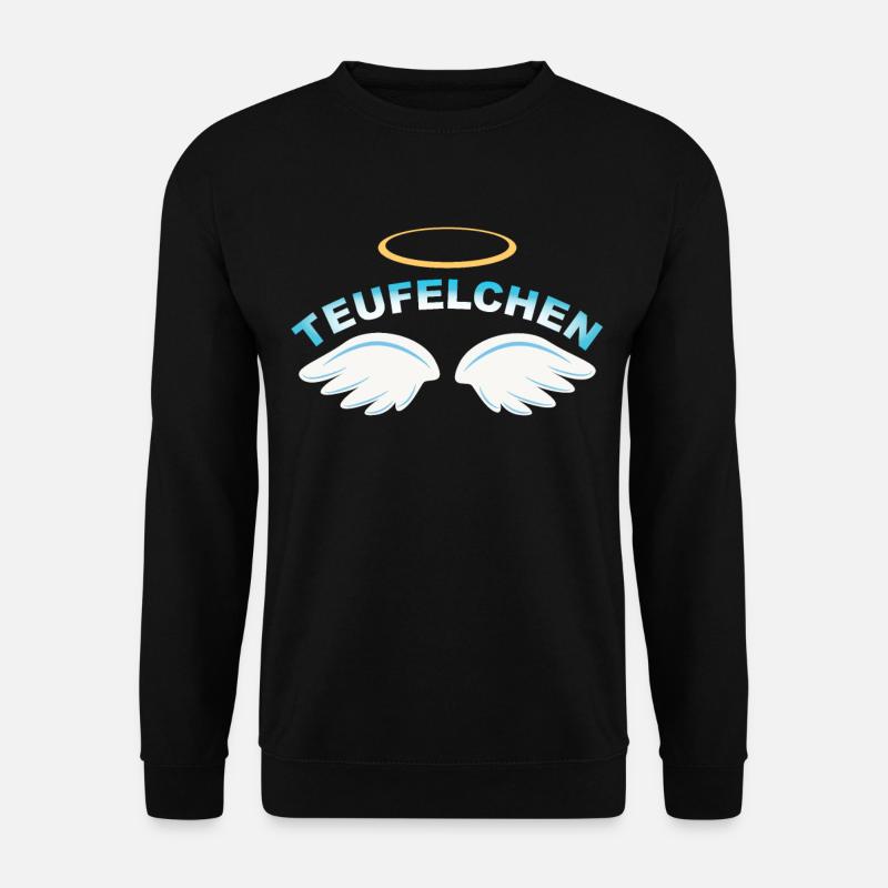 Teufelchen als Engel Lustiges Teufel Kostüm - Unisex Pullover - Schwarz