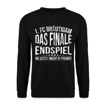 Junggesellenabschied Party Heirat Bräutigam Bier - Unisex Pullover - Schwarz - Vorne - Alina (178cm) & Michal (187cm)