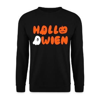 Hello Wien Halloween - Unisex Pullover - Schwarz - Vorne - Alina (178cm) & Michal (187cm)