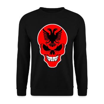 Albanie - crâne albanais sinistre - Sweat-shirt Unisexe - noir - Devant - Alina (178cm) & Michal (187cm)