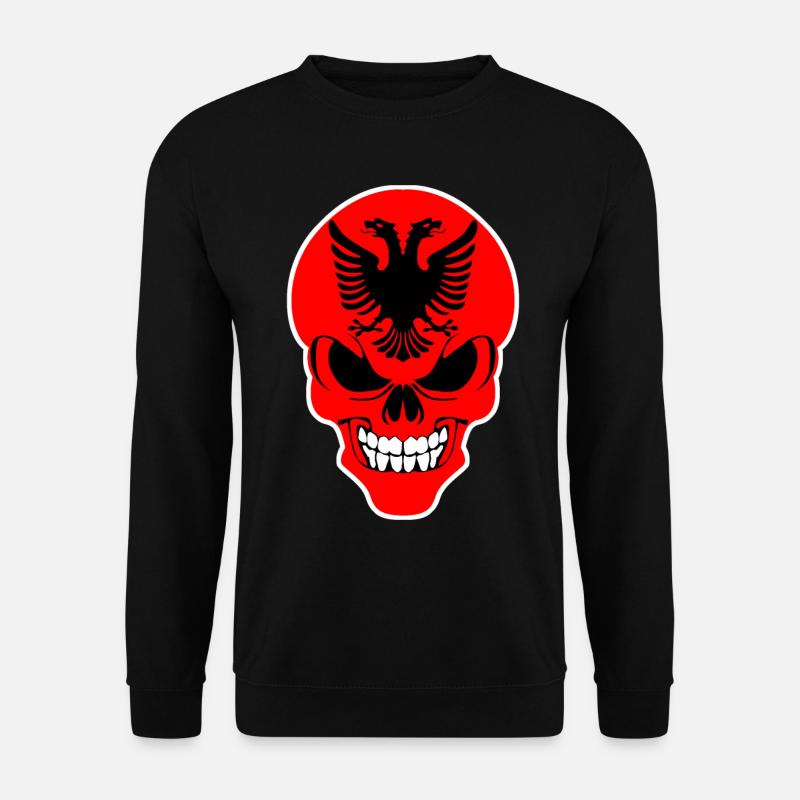 Albanien - grimmiger Albaner Schädel - Unisex Pullover - Schwarz