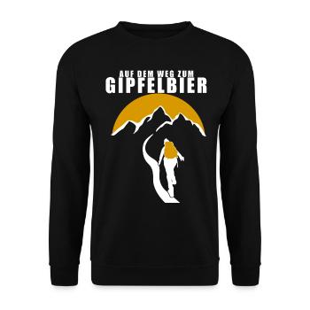 Klettern lustiger Bier Spruch - Unisex Pullover - Schwarz - Vorne - Alina (178cm) & Michal (187cm)