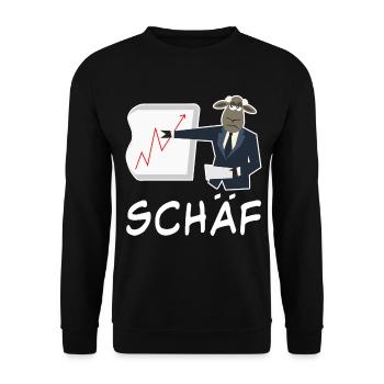 Schaf lustiger Chef Wortspiel Spruch - Unisex Pullover - Schwarz - Vorne - Alina (178cm) & Michal (187cm)