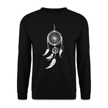 Dream Catcher Dream with Feathers Gift - Unisex Sweatshirt - black - Front - Alina (178cm) & Michal (187cm)