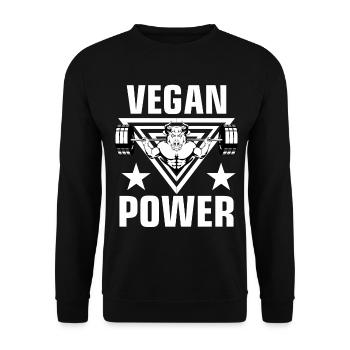 Bodybuilder Motivation - Vegan Power - Unisex Sweatshirt - black - Front - Alina (178cm) & Michal (187cm)