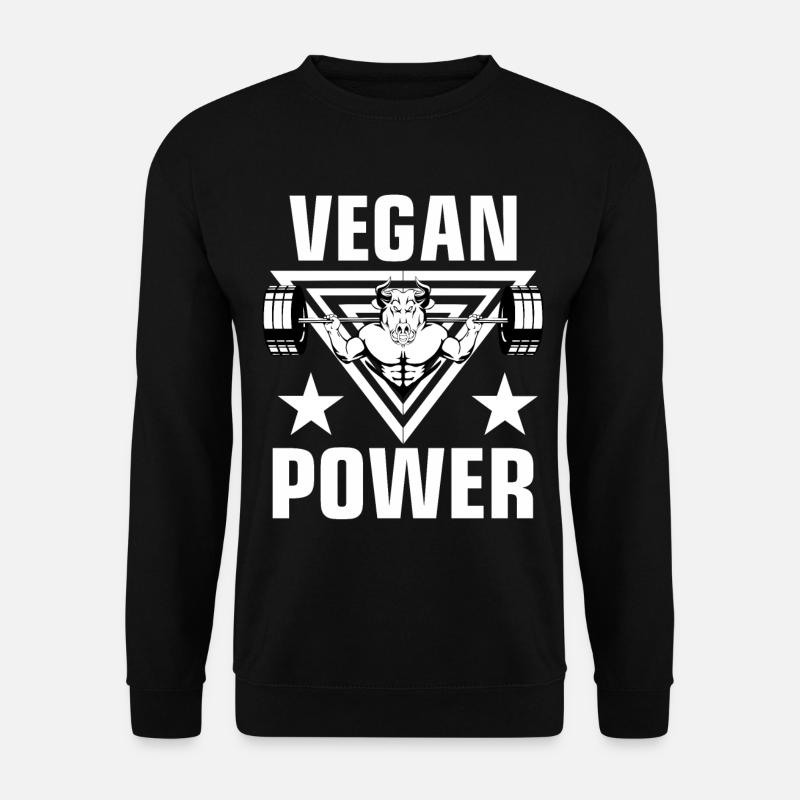 Bodybuilder Motivation - Vegan Power - Sweat-shirt Unisexe - noir