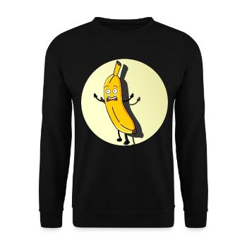 Motif de blague de bananes RDA et Ossi - Sweat-shirt Unisexe - noir - Devant - Alina (178cm) & Michal (187cm)