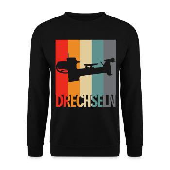 Drechsler und Drechseln - Drechselbank - Unisex Pullover - Schwarz - Vorne - Alina (178cm) & Michal (187cm)