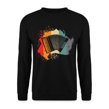 Accordéon - beau design rétro - Sweat-shirt Unisexe - noir - Devant - Alina (178cm) & Michal (187cm)