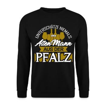 Pfälzer Pfalz - lustiger Spruch - Unisex Pullover - Schwarz - Vorne - Alina (178cm) & Michal (187cm)
