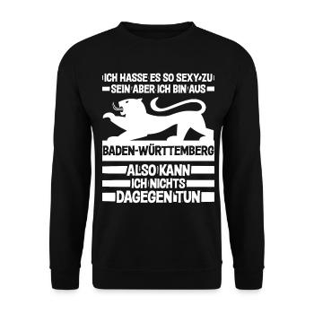 Baden und Badner sexy lustiger Spruch - Unisex Pullover - Schwarz - Vorne - Alina (178cm) & Michal (187cm)