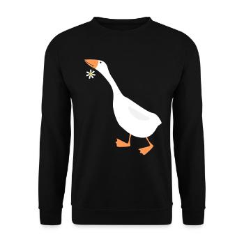 Daisy drôle d'oie avec fleur - Sweat-shirt Unisexe - noir - Devant - Alina (178cm) & Michal (187cm)