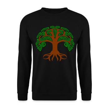 Lebensbaum Germanen Kelten und Yoga - Unisex Pullover - Schwarz - Vorne - Alina (178cm) & Michal (187cm)