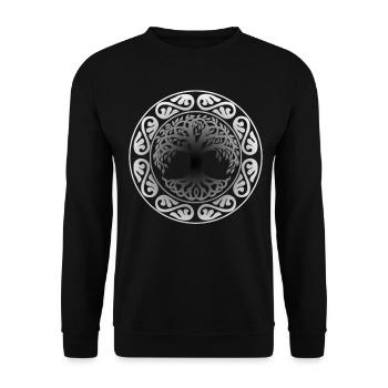 Lebensbaum Germanen Kelten und Wikinger - Unisex Pullover - Schwarz - Vorne - Alina (178cm) & Michal (187cm)