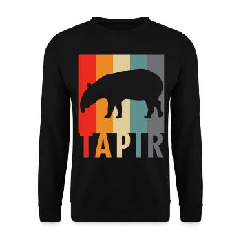 Tapir - Retro Design Saying - Unisex Sweatshirt - black - Front - Alina (178cm) & Michal (187cm)