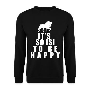 Island Pferd Isländer Isi Spruch - Unisex Pullover - Schwarz - Vorne - Alina (178cm) & Michal (187cm)