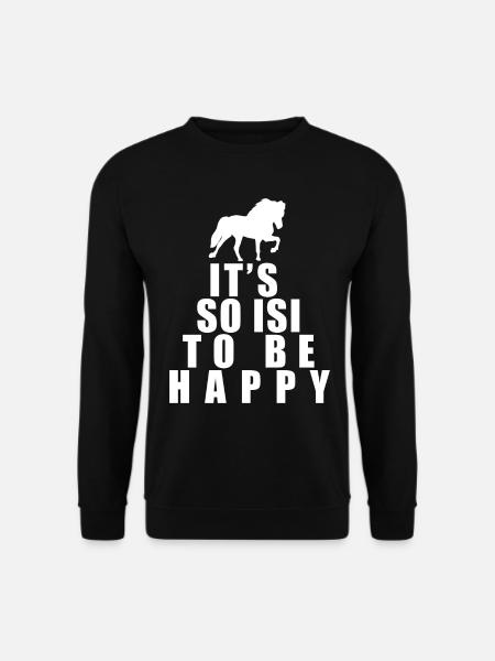 Island Pferd Isländer Isi Spruch - Unisex Pullover - Schwarz