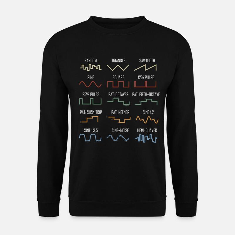 Synthesizer Vintage Waveform Retro Nerd - Unisex Pullover - Schwarz