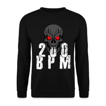 Gabber Hakken Uptempo 200 BPM skull - Unisex Sweatshirt - black - Front - Alina (178cm) & Michal (187cm)