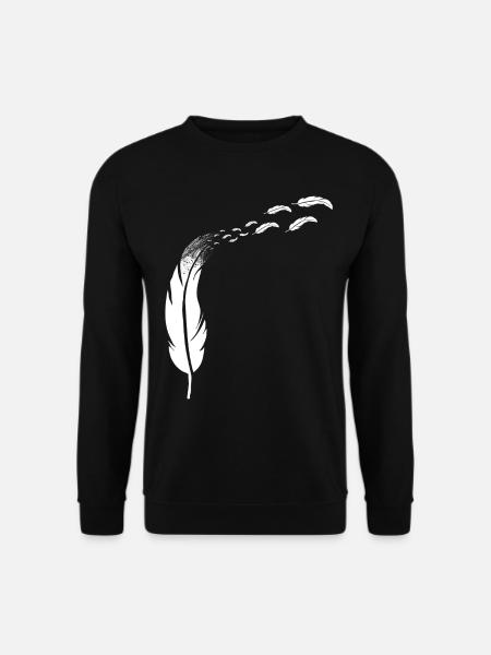 Feder Federschmuck - fliegende Federn - Unisex Pullover - Schwarz