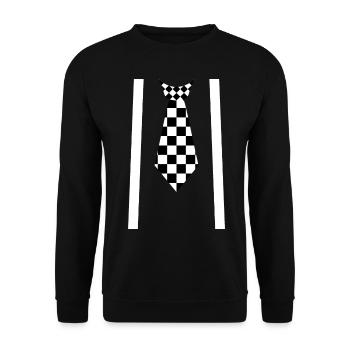 Ska Music Checkerboard Tie Outfit - Unisex Sweatshirt - black - Front - Alina (178cm) & Michal (187cm)