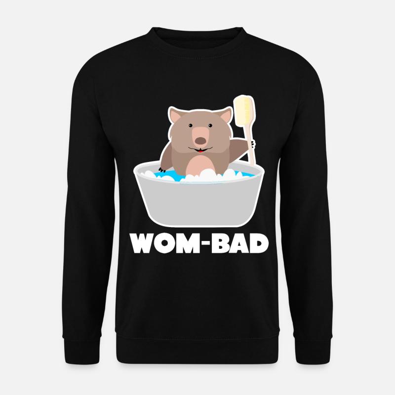 Wombat badet in Badewanne - lustig - Unisex Pullover - Schwarz