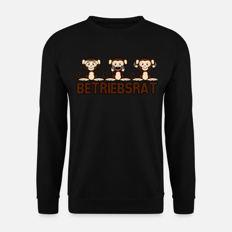 Betriebsrat lustiger Spruch mit 3 Affen - Unisex Pullover - Schwarz