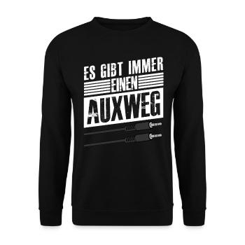 Sound engineer nerd with Auxweg saying - Unisex Sweatshirt - black - Front - Alina (178cm) & Michal (187cm)