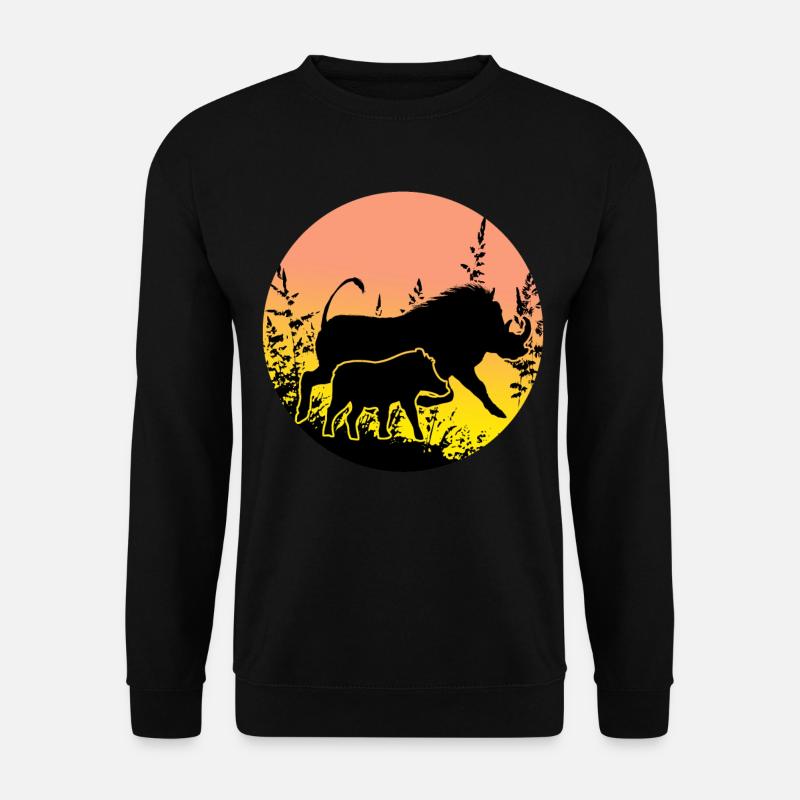 Warzenschwein - Sonnenuntergang Afrika Safari - Unisex Pullover - Schwarz