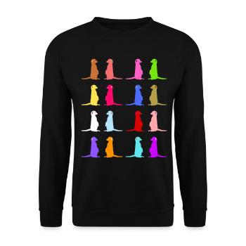 Design rétro coloré suricate - Sweat-shirt Unisexe - noir - Devant - Alina (178cm) & Michal (187cm)