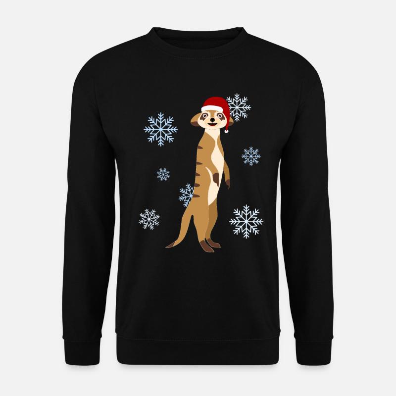 Erdmännchen Weihnachten Weihnachtsmütze - Unisex Pullover - Schwarz