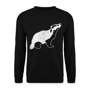Outdoor Dachs - Unisex Pullover - Schwarz - Vorne - Alina (178cm) & Michal (187cm)