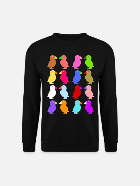 Puffin Papageientaucher süße Grafik - Unisex Pullover - Schwarz