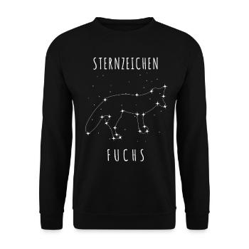 Fuchs mit Sternen - Astronomie Spruch - Unisex Pullover - Schwarz - Vorne - Alina (178cm) & Michal (187cm)