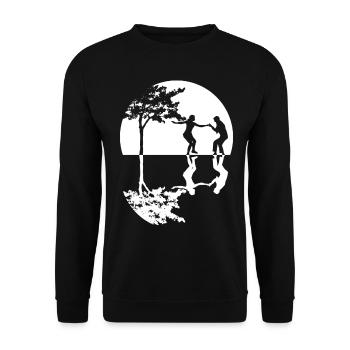 Boogie Woogie Tanz -Mond Spiegelung - Unisex Pullover - Schwarz - Vorne - Alina (178cm) & Michal (187cm)