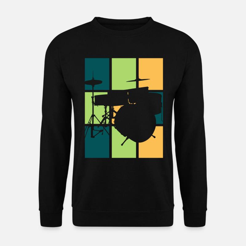 Drummer retro drums gift - Unisex Sweatshirt - black