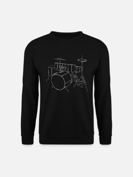 Drummer Schlagzeug Skizze Geschenk - Unisex Pullover - Schwarz
