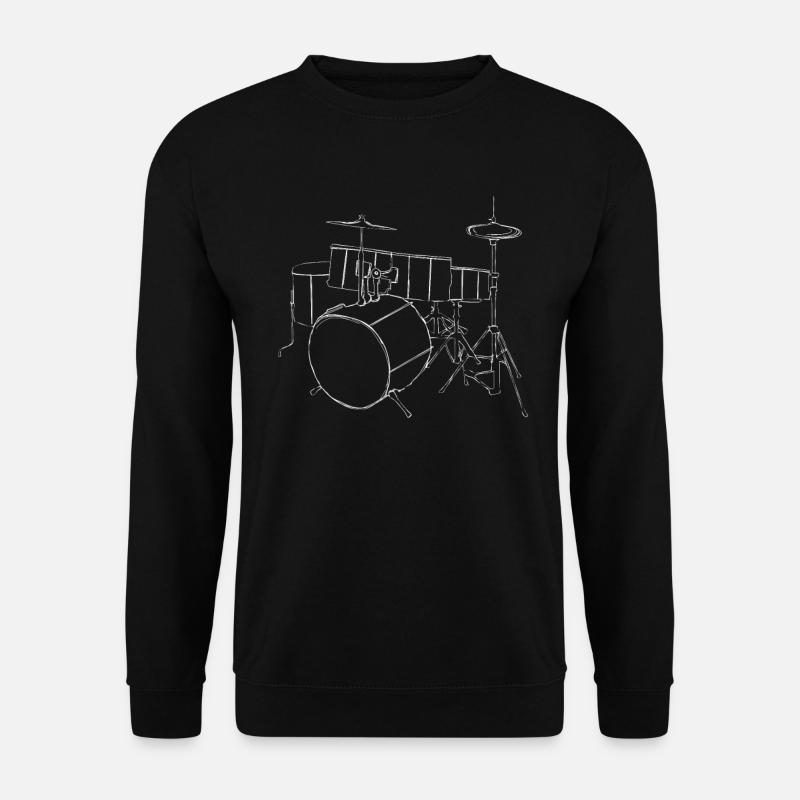 Drummer Schlagzeug Skizze Geschenk - Unisex Pullover - Schwarz
