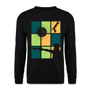 Shooting club & sport shooters vintage - Unisex Sweatshirt - black - Front - Alina (178cm) & Michal (187cm)