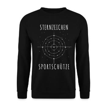 Schützenverein Sportschützen Sterne - Unisex Pullover - Schwarz - Vorne - Alina (178cm) & Michal (187cm)