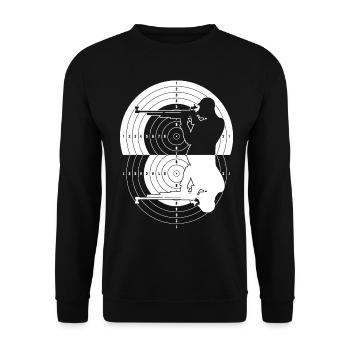 Schützenverein Zielscheibe Spiegelung - Unisex Pullover - Schwarz - Vorne - Alina (178cm) & Michal (187cm)