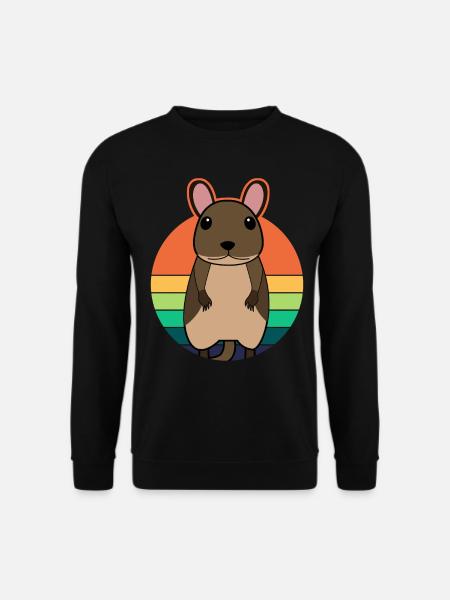 Degu niedliche Degus Retro Grafik - Unisex Pullover - Schwarz